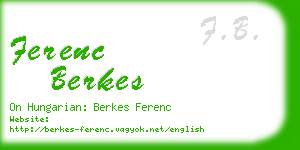 ferenc berkes business card